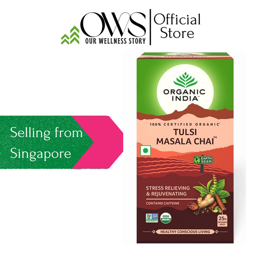 Organic India Tulsi Masala Tea Chai Stress relieving and rejuvenating - 25 tea bags
